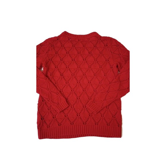 Tommy Hilfiger Women's Large Popcorn Knit Sweater Long Sleeve Embroidered Crew - Picture 3 of 9